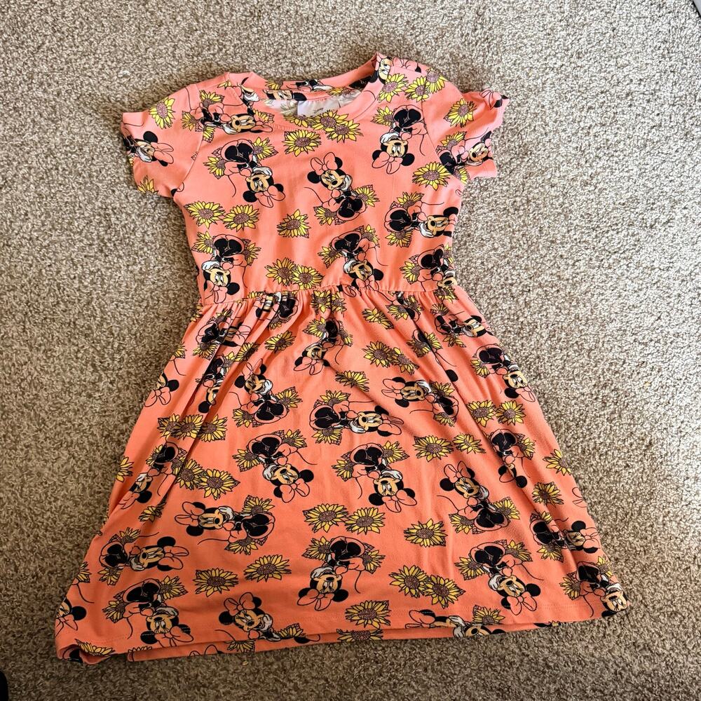 Disney Minnie Mouse Sunflower Dress Orange Salmon Pink Size 6